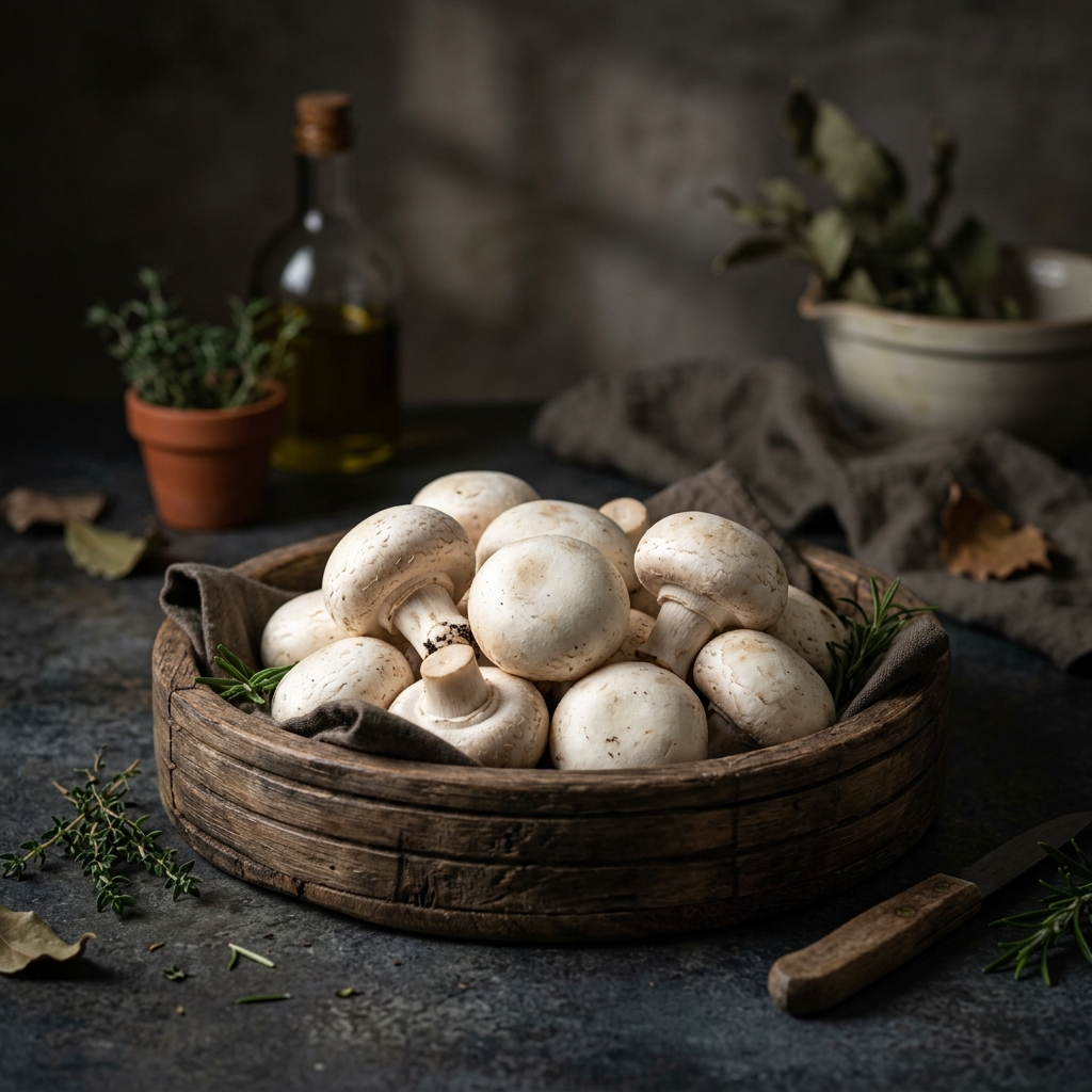 Fresh Organic Button Mushrooms